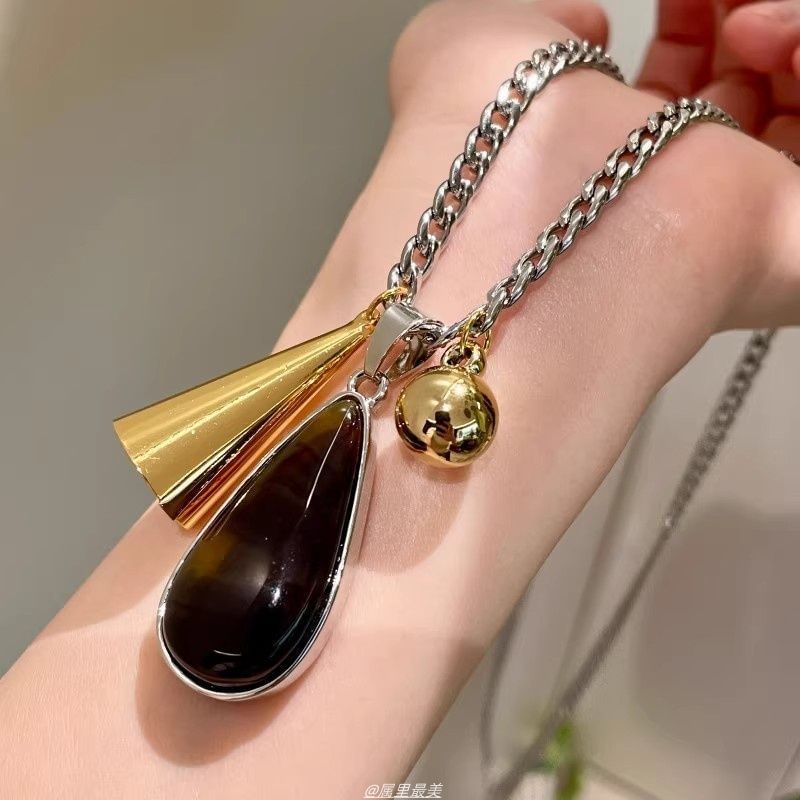 Resin Necklace Pendant Droplet Chain Cuban