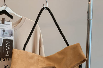 Two Tone Tote Suede Bag Faux
