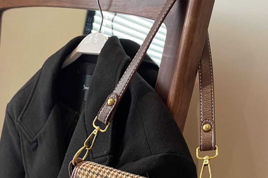 Buckled Crossbody Leather Faux Flap Bag