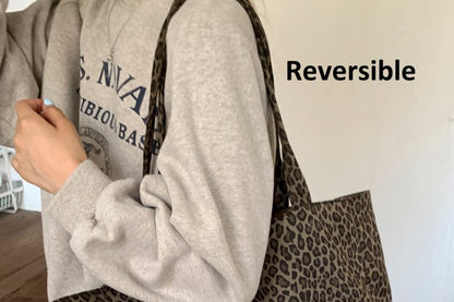 Panel Leopard Print Tote Bag