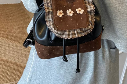 Panel Small Dotted Ruffle Floral Backpack