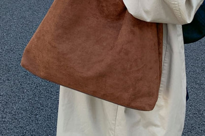 Suede Pouch Bag Tote Faux With
