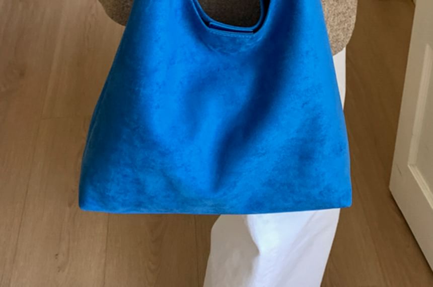 Suede Pouch Bag Tote Faux With