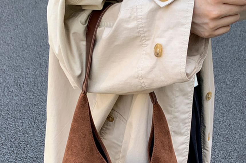 Suede Pouch Bag Tote Faux With