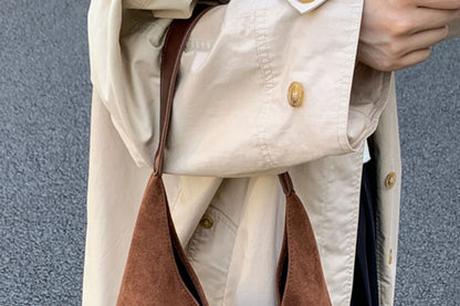 Suede Pouch Bag Tote Faux With