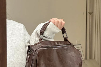 Backpack Faux Buckled Leather