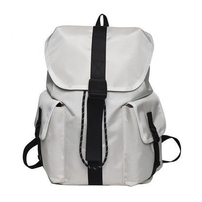 Backpack Plain Nylon Drawstring Unisex Buckled