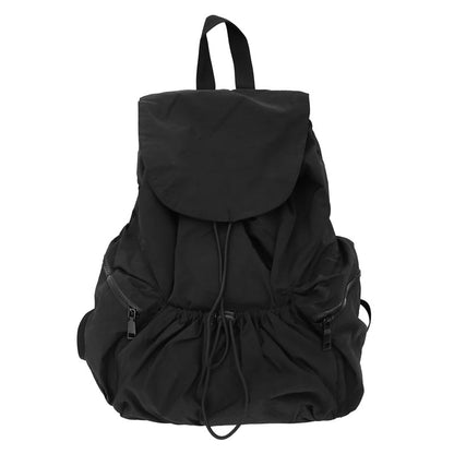 Drawstring Nylon Unisex Backpack Plain