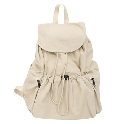Drawstring Nylon Unisex Backpack Plain