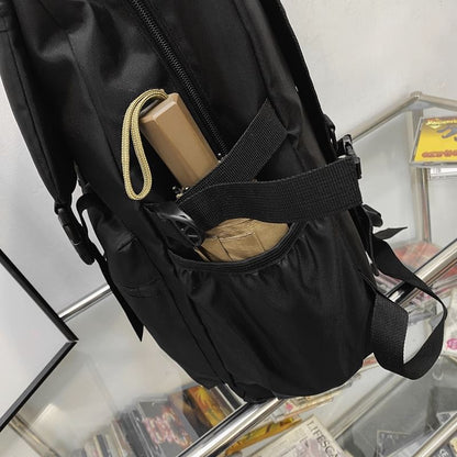 Buckled Nylon Plain Backpack