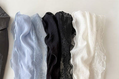 Lettuce Edge Lace Panel Scarf