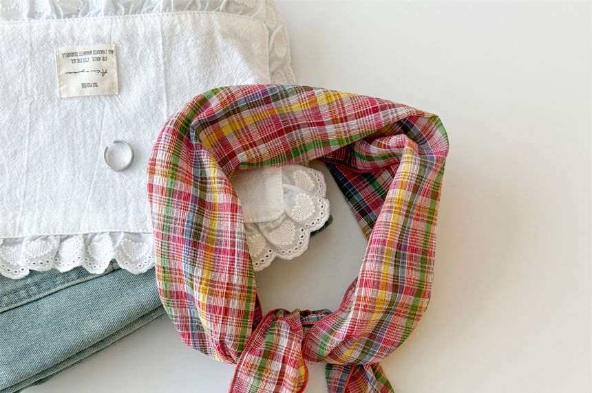 Plaid Scarf Headkerchief /