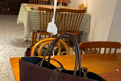 Bag Faux Suede Crossbody Top Plain Handle With Pouch