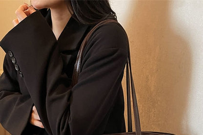 Leather Bag Charm With Faux Tote Plain