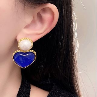 Two Earring Heart Drop Tone