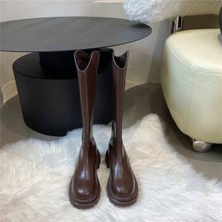 Plain Platform Tall Boots