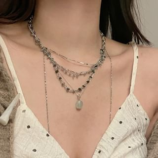 Alloy Pendant Layered Turquoise Choker