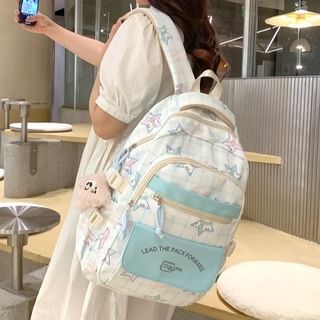 / Cartoon Backpack Bag Charm Set Print Multi-Pocket