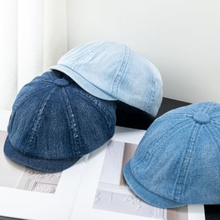 Brim Short Newsboy Denim Cap