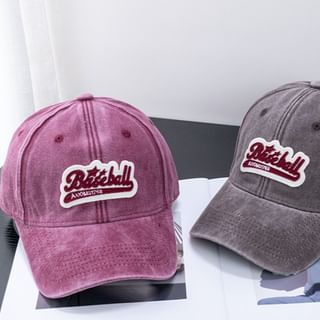 Brim Cotton Embroidered Washed Cap Baseball Vintage Curved