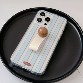 Finger Strap Striped Phone Case