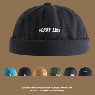 Cap Brimless Embroidered Letter