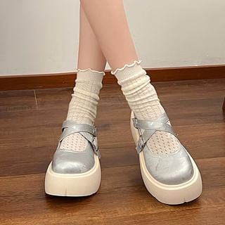 Mary Platform Jane Shoes Strap Cross