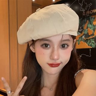 Plain Distressed Beret