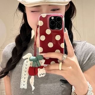 Set Charm Dot / Cherry Phone Polka Case