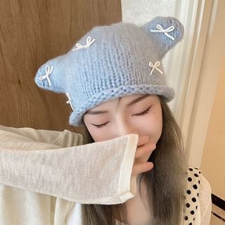 Bow Ear Animal Knit Beanie