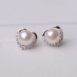 Faux Stud Pearl Ear Rhinestone