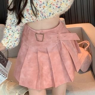 Sweater Mock Neck Mini Rise Dotted / Cropped Pleated High Washed