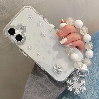 Decoration Strap Set Adhesive / Snowflake Phone Case