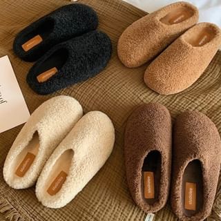 Mules Platform Plain Fleece