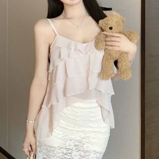 Sample Plain Ruffle Asymmetrical Cami Top