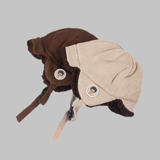 Hat Embroidered Knit Trapper Cartoon