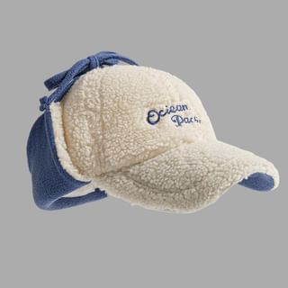 Cap Embroidered Baseball Earflap Lettering
