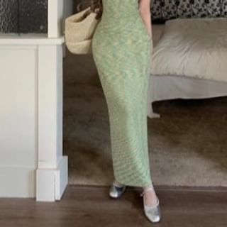 Sample Melange Knit Camisole Top / High Rise Maxi Pencil Skirt