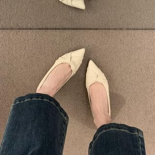 Pointy Shirred Flats