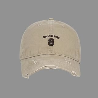 Cap Embroidered Washed Distressed Number
