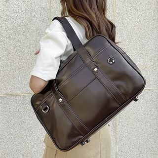 Leather Faux Pocketed Bag Tote