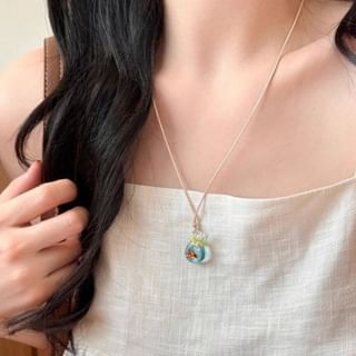 Pendant Necklace Goldfish Beaded