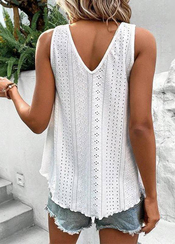 Thin Pink Out Loose Sleeveless Tank Hollow