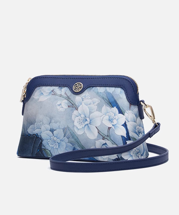 Clutch Silk Print Versatile Organic Navy Bag