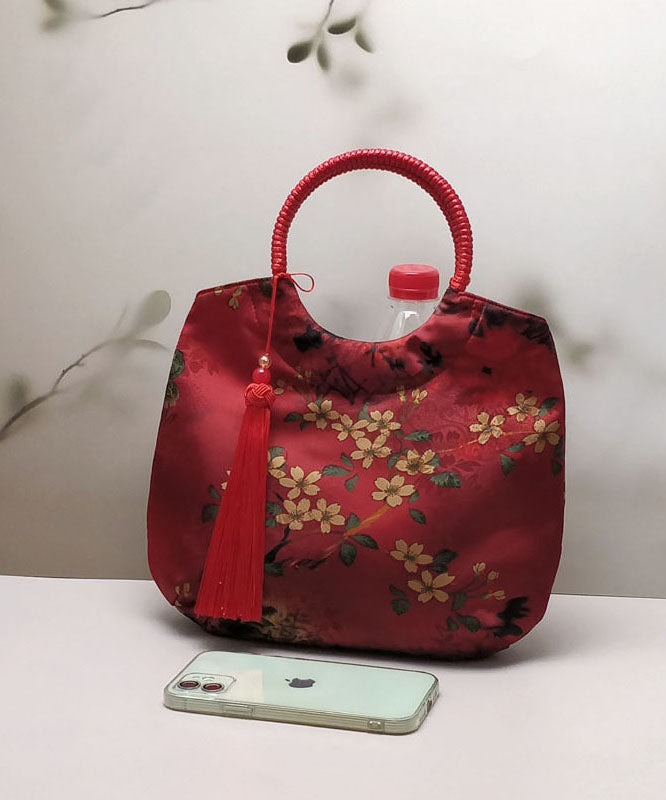 Handbag Print Original New Tote Beige Chinese Tassel