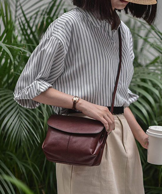 Chocolate Retro Bag Messenger CrossBody Leather Fabric
