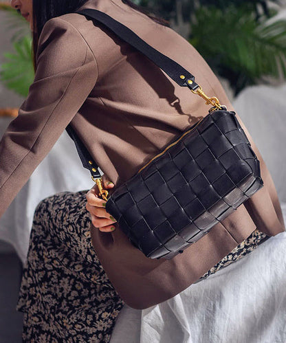 Retro Bags Shoulder Leather Design Weave