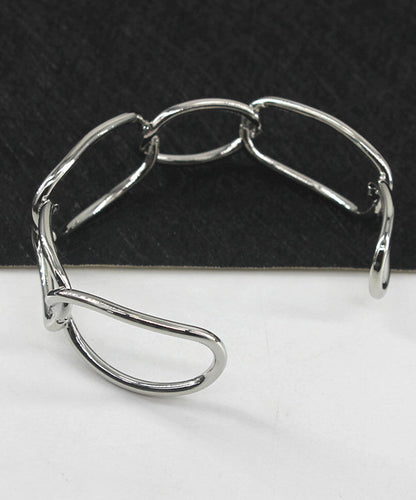 Metal Hollow Chain Style Gold Open Out Cuff