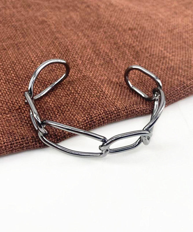 Metal Hollow Chain Style Gold Open Out Cuff