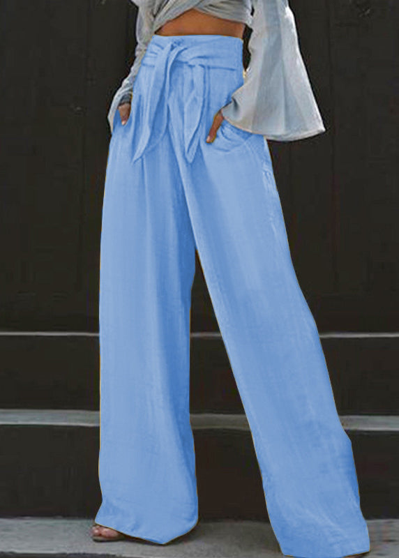 Wholesale SampleStylish Yellow High Waist Pockets Wide Leg Pants Summer